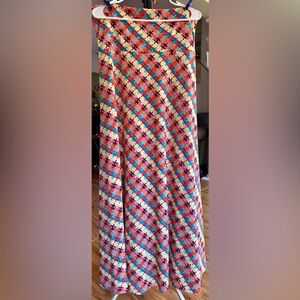 LuLaRoe Multicolor Puzzle Print A-Line Skirt